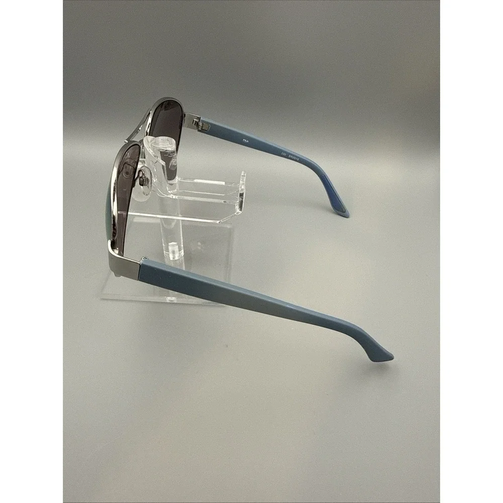 FILA SPORT vintage Blue Aviator Sunglasses SR0910 Italy- Silver Polarized Lens